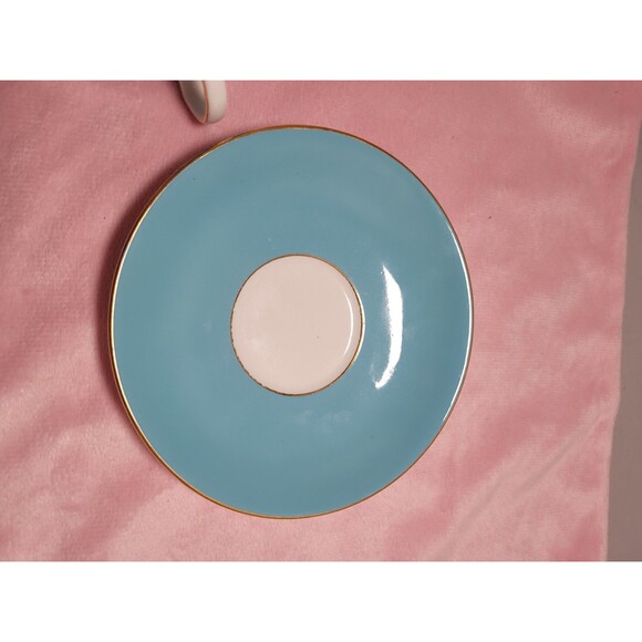 Vintage JOHN AYNSLEY Bone China England Light Blue Pattern Set Cup & Sauce - Picture 4 of 8